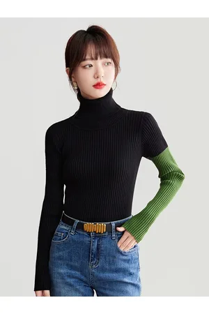 JC Collection Ribbed Turtle Neck Pullover
