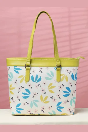 DressBerry White Floral Printed Oversized Shopper Tote Bag