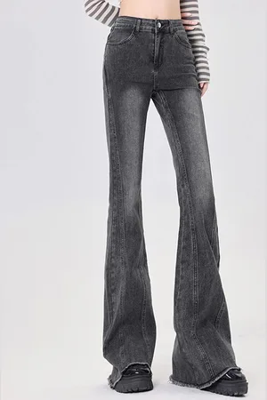 LULU & SKY Women Bootcut Heavy Fade High-Rise Clean Look Stretchable Jeans
