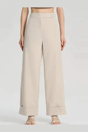 LULU & SKY Women Mid-Rise Parallel Trousers