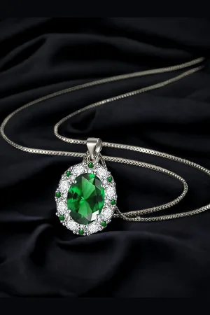 Designs & You Silver-Plated Cubic Zirconia Studded Pendant With Chain