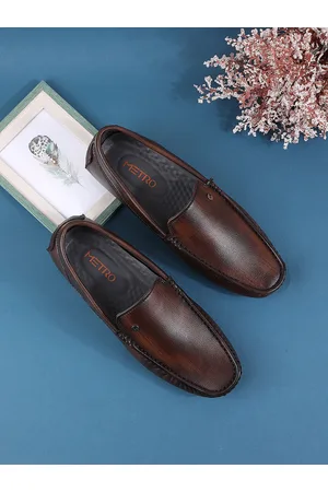 Metro Men Brown Leather Loafers