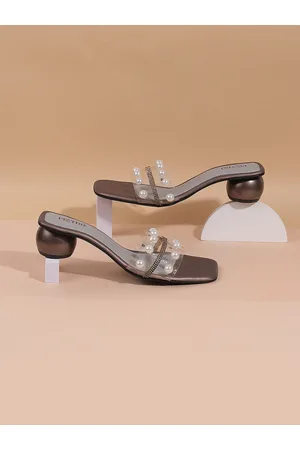 Metro Embellished Square Toe Block Mules
