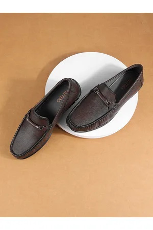 Metro Men Textured Comfort Insole Horsebit Loafers
