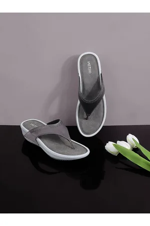 Metro Grey Embellished Comfort Mules