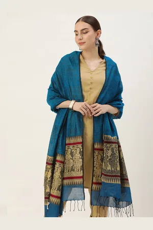ArtEastri Ethnic Motifs Woven Design Cotton Silk Baluchari Dupatta