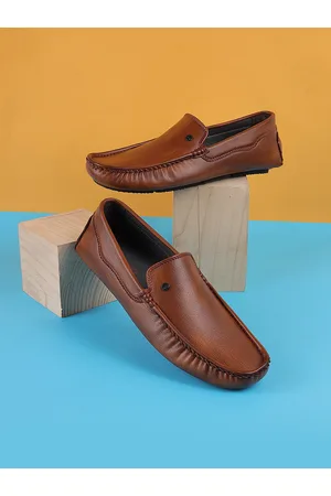 Metro Men Tan Leather Loafers