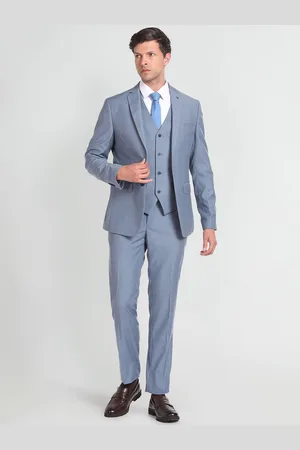 Arrow Notched Lapel Collar Single-Breasted Three-Piece Formal Suit