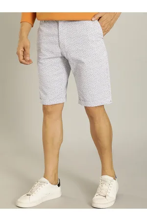 Indian Terrain Men Geometric Printed Slim Fit Pure Cotton Shorts