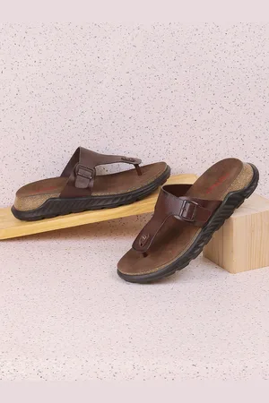 Metro Men Brown & Black Comfort Sandals