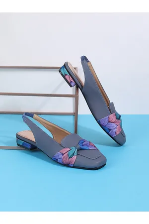 Metro Printed Block Mules With Bows