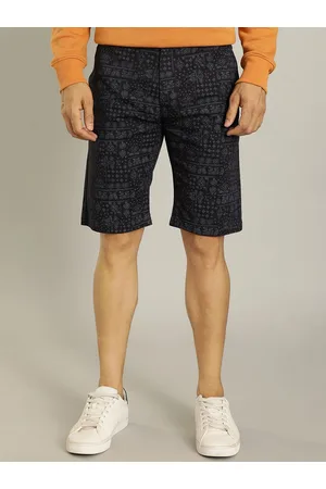Indian Terrain Men Floral Printed Slim Fit Pure Cotton Shorts