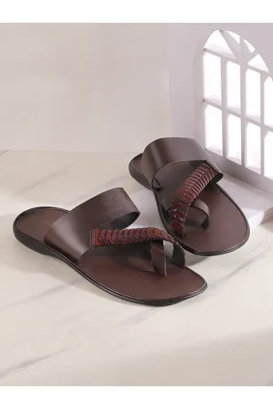 men leather slip on comfort sandals