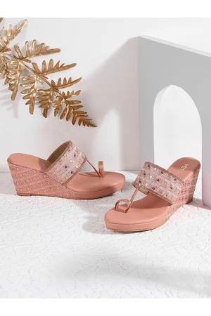 Metro Embellished One Toe Wedges