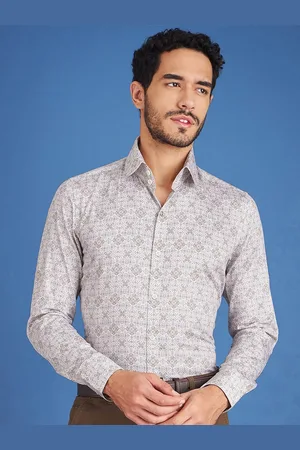 LOUIS STITCH Comfort Fit Ethnic Motifs Printed Cotton Formal Shirt