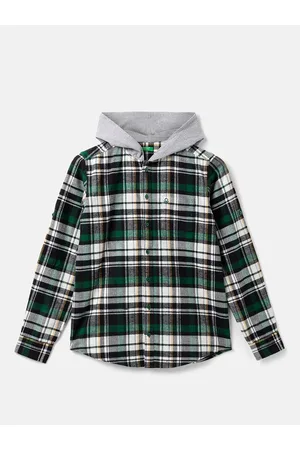 Benetton Boys Tartan Checked Pure Cotton Casual Shirt