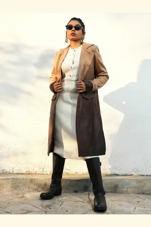 Campus Ombre Suede Longline Trench Coat