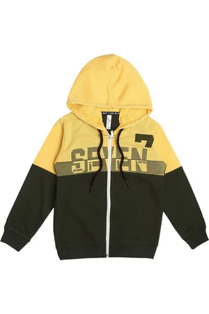 earth conscious Boys Colourblocked Fleece Front-Open Sweatshirt