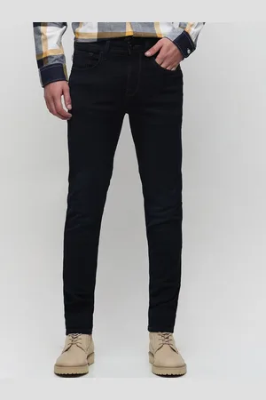 SELECTED Men Slim Fit Mid Rise Clean Look Dark Shade Stretchable Jeans