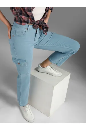 High Star Women Straight Fit High-Rise Clean Look Stretchable Jeans