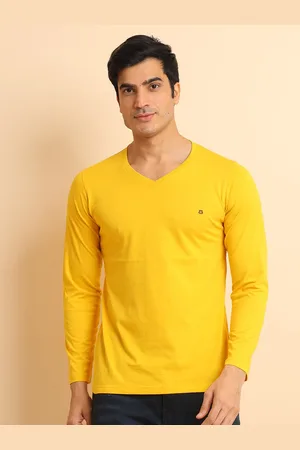 berry blues Cotton V-Neck Long Sleeves T-Shirt