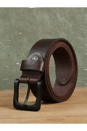 Teakwood Leathers Men Textured Leather Belt