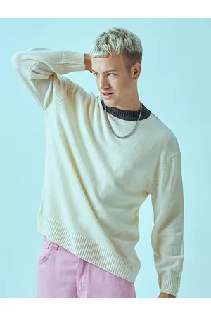 Bewakoof Gardenia Oversized Flatknit Sweater