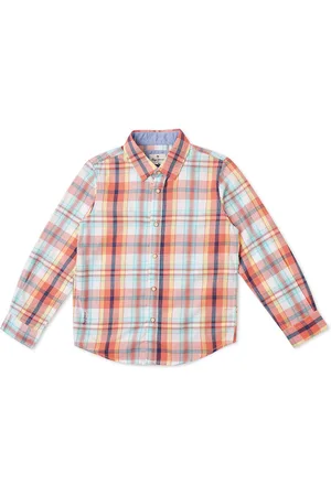 Pepe Jeans Boys Pink Tartan Checked Twill Cotton Casual Shirt