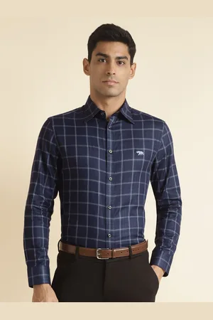 Andamen Premium Windowpane Checks Cotton Formal Shirt