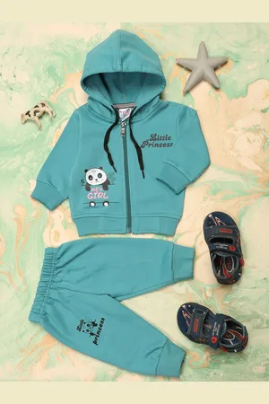 V-Mart Unisex Kids Graphic Printed Hooded Top & Joggers