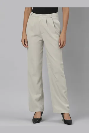 SHOWOFF Women Relaxed Straight Leg Straight Fit Wrinkle Free Cotton Parallel Trouser