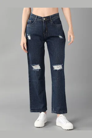 Nifty Women Boyfriend Fit High-Rise Mildly Distressed Stretchable Jeans