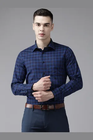 Blackberrys Cotton India Slim Fit Checked Formal Shirt