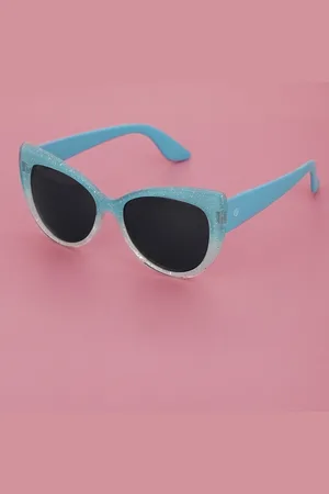 Carlton London Girls Grey Lens & Blue Cateye Sunglasses with UV Protected Lens CLSG235