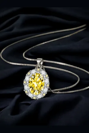 Designs & You Silver Plated CZ Studded Pendant With Chain