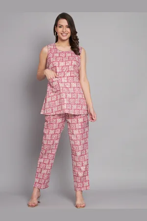 Kalini Printed Pure Cotton Top With Trouser