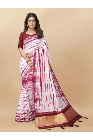 DIVASTRI Tie & Dyed Zari Pure Cotton Jamdani Saree