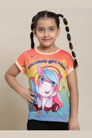 Kidsville Girls Printed Pure Cotton T-Shirt