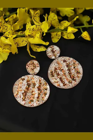 Bellofox Copper-Toned Artificial Beads Contemporary Drop Earrings