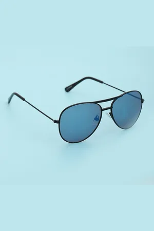 Carlton London Boys Blue Lens & Black Aviator Sunglasses with UV Protected Lens CLSB242