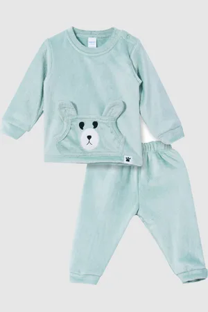 Moms Love Boys Bear Embroidered Sweatshirt with Pyjamas