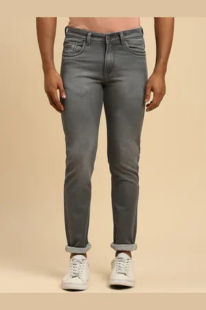 HJ HASASI Men Slim Fit Clean Look Light Fade Pure Cotton Jeans