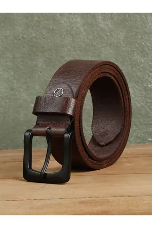 Teakwood Leathers Men Textured Leather Belt