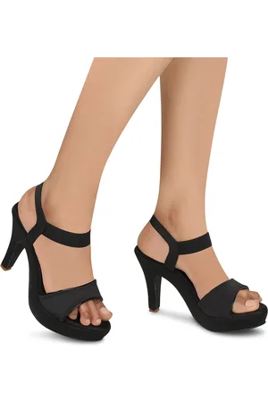 JM Looks Open Toe Platform Heels With Backstrap
