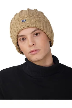 iSWEVEN Unisex Self Design Woollen Beanie