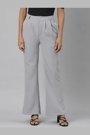 SHOWOFF Women Relaxed Straight Leg Flared Wrinkle Free Cotton Bootcut Trouser