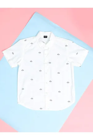 HOOP Boys Regular Fit Graphic Printed Cotton Casual Shirt