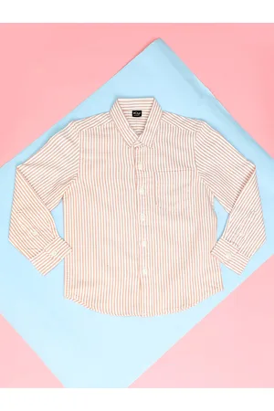 HOOP Boys Bengal Striped Regular Fit Cotton Casual Shirt