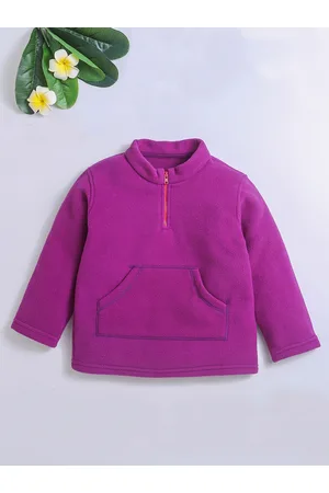Nino Bambino Unisex Kids Purple Solid Sweatshirt