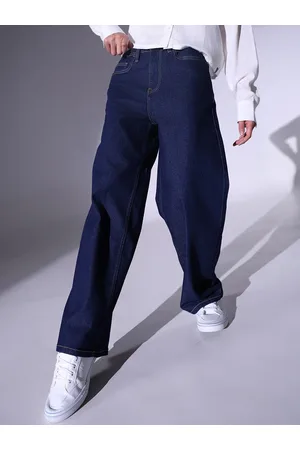Hubberholme Women Relaxed Fit High-Rise Clean Look Heavy Fade Stretchable 90